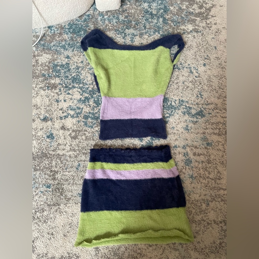 Tiger Mist Multicolor Fuzzy Sweater Set